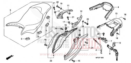 SIEGE/CAPOT ARRIERE (1) CB600FAA de 2010